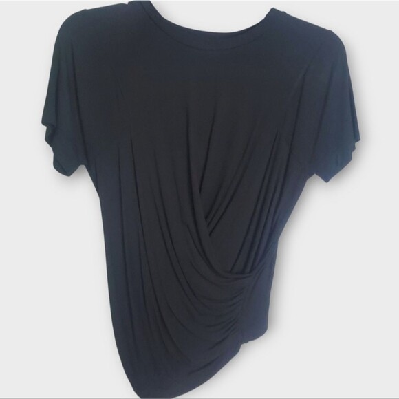 Joe's Drape Front Asymmetrical Tee Black XS - Picture 2 of 7